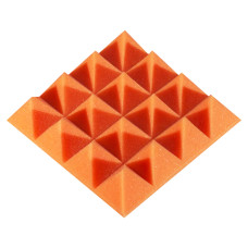Acoustic foam panel Ecosound Pyramid Color 50 mm thick, 20x20 cm, orange