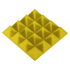 Acoustic foam panel Ecosound Pyramid Color 50 mm thick, 20x20 cm, yellow