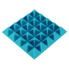 Acoustic foam panel Ecosound Pyramid Color 50 mm thick, 25x25 cm, blue