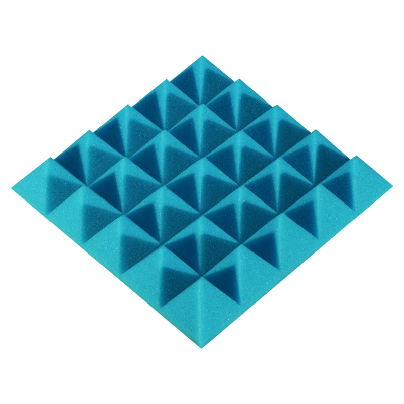 Acoustic foam panel Ecosound Pyramid Color 50 mm thick, 25x25 cm, blue
