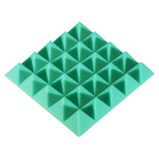 Acoustic foam panel Ecosound Pyramid Color 50 mm thick, 25x25 cm, green
