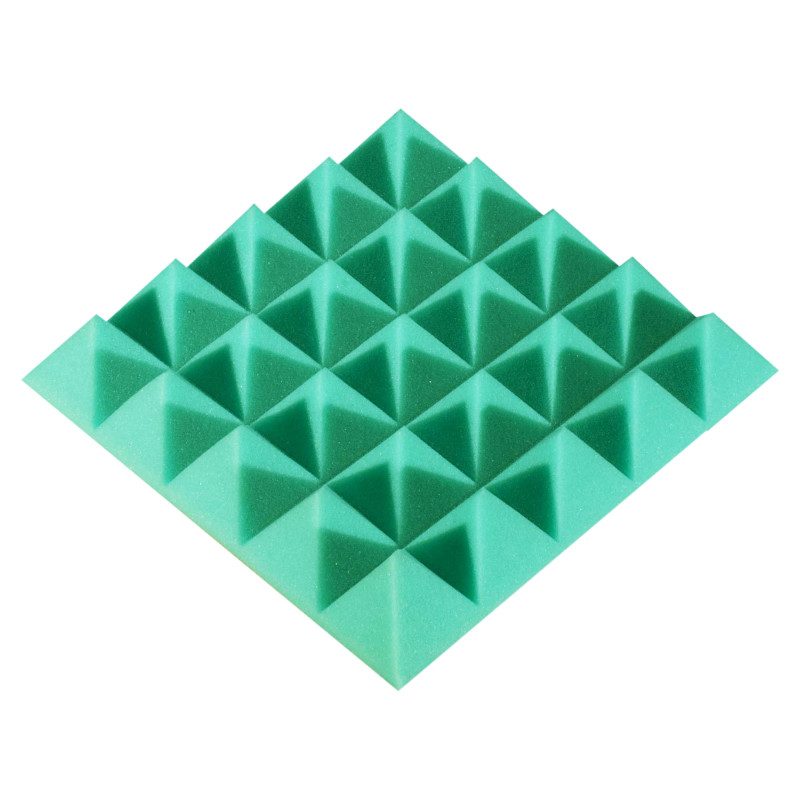 Acoustic foam panel Ecosound Pyramid Color 50 mm thick, 25x25 cm, green