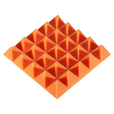 Acoustic foam panel Ecosound Pyramid Color 50 mm thick, 25x25 cm, orange