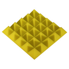 Acoustic foam panel Ecosound Pyramid Color 50 mm thick, 25x25 cm, yellow