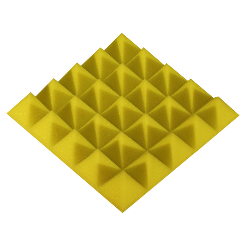 Acoustic foam panel Ecosound Pyramid Color 50 mm thick, 25x25 cm, yellow
