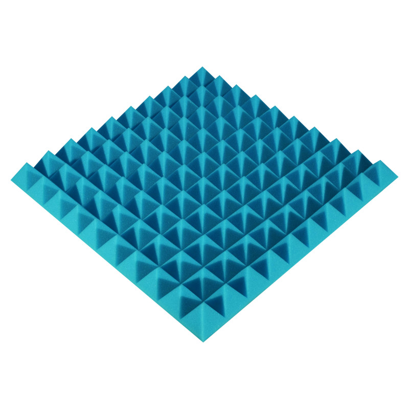 Acoustic foam panel Ecosound Pyramid Color 50 mm thick, 50x50 cm, blue