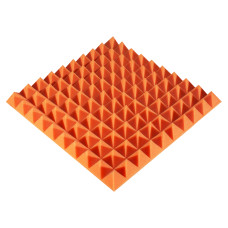 Acoustic foam panel Ecosound Pyramid Color 50 mm thick, 50x50 cm, orange