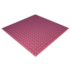 Acoustic foam panel Ecosound Pyramid Color 15 mm thick, 100x100 cm, pink
