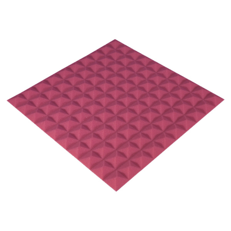 Acoustic foam panel Ecosound Pyramid Color 15 mm thick, size 50x50 cm, pink