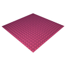 Acoustic foam panel Ecosound Pyramid Color 20 mm thick, size 100x100 cm, pink