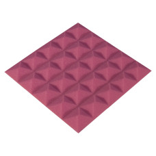 Acoustic foam panel Ecosound Pyramid Color 20 mm thick, 25x25 cm, pink