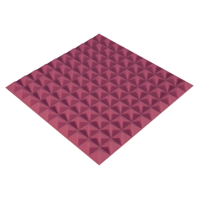 Acoustic foam panel Ecosound Pyramid Color 30 mm thick, size 50x50 cm, pink