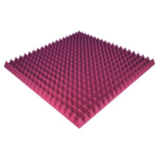 Acoustic foam panel Ecosound Pyramid Color 70 mm thick, size 100x100 cm, pink