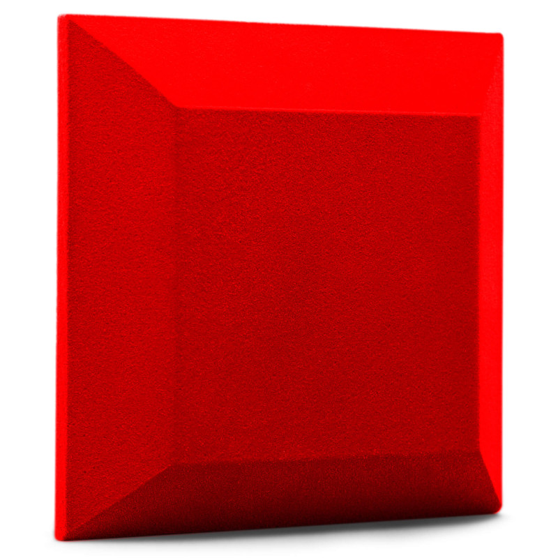 Velvet acoustic panel made of acoustic foam Ecosound Velvet Red 25x25cm 50mm 