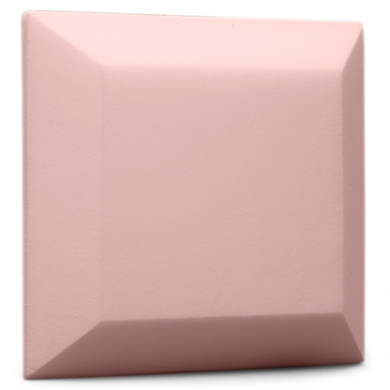 Velvet acoustic panel made of acoustic foam Ecosound Velvet Rose 25x25cm 50mm Light pink color