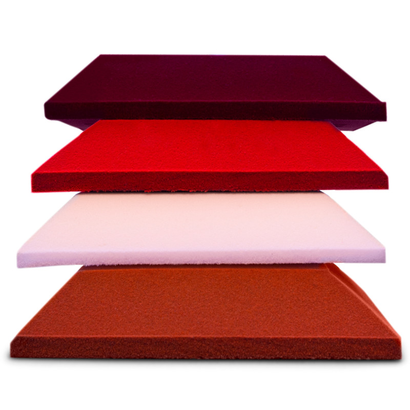 Velvet acoustic panel made of acoustic foam Ecosound Velvet Pink 25x25cm 50mm 