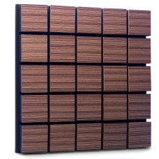 Acoustic panel Ecosound Tetras Wood Venge Contrast 50x50cm 33mm color brown striped