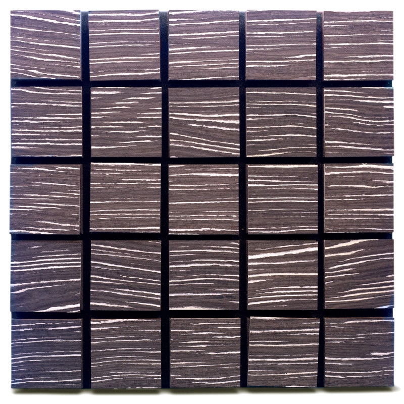 Acoustic panel Ecosound Tetras Wood Ebony&Ivory 50x50cm 53mm color black-white