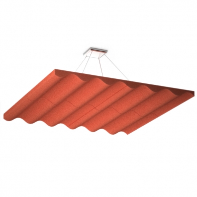 Купить suspended sound absorbing panel ecosound quadro wave red 50mm 1x1m  по низкой цене