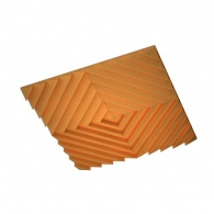 Suspended Sound Absorbing Panel Ecosound Quadro Acoustic Wave Orange 50mm 1x1m 