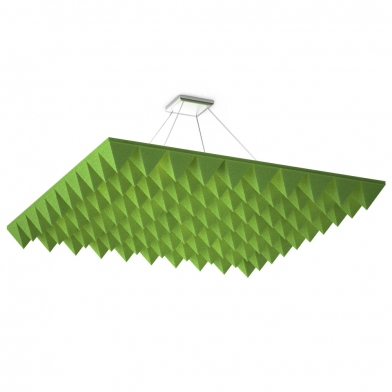 Купить ecosound quadro pyramid green suspended sound absorbing panel 50mm 1x1m  по низкой цене