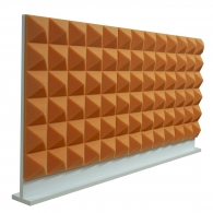 Desktop acoustic screen for office tables Ecosound Pyramid Orange 1200 x 600 orange