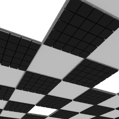 Купить acoustic plate for suspended ceiling systems ecosound tetras strong 600x600x25mm black по низкой цене