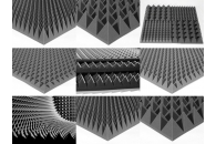 Acoustic foam pyramid, smooth, wave