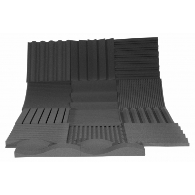 Купить acoustic foam panel ecosound pyramid s 30mm, 50x50cm graphite black по низкой цене