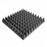 Acoustic foam panel Ecosound pyramid 90mm Mini, 0.5x0.5m black graphite