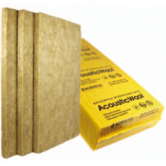 Acoustic mineral wool AcousticWool Sonet P 100mm-1mx0.6m 80 kg/m3, (2.4 m2 /pack.) color light yellow