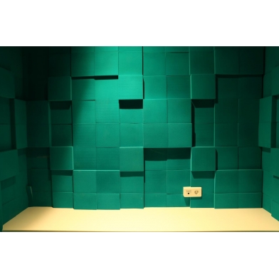 Купить acoustic foam panel ecosound pattern velvet 60mm, 60x60cm color dark green по низкой цене