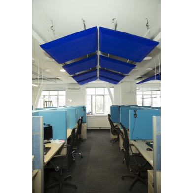 Купить suspended sound absorbing panel ecosound quadro sky 50mm 1x1m color blue по низкой цене