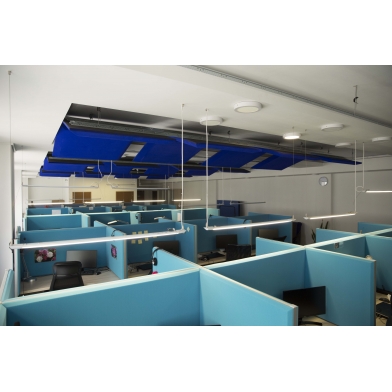 Купить ecosound quadro pyramid blue suspended sound absorbing panel 50mm 1x1m  по низкой цене