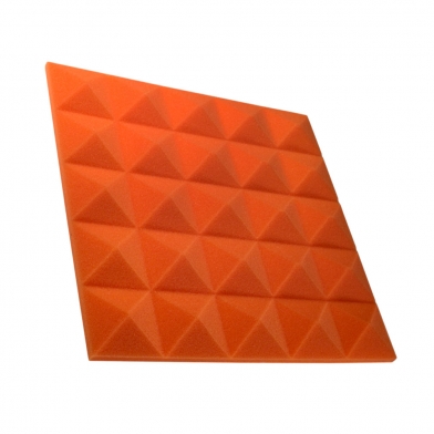 Купить acoustic foam panel ecosound pyramid gain orange 30 mm 45x45cm  по низкой цене