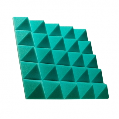 Купить acoustic foam panel ecosound pyramid gain green 70 mm 45x45cm  по низкой цене