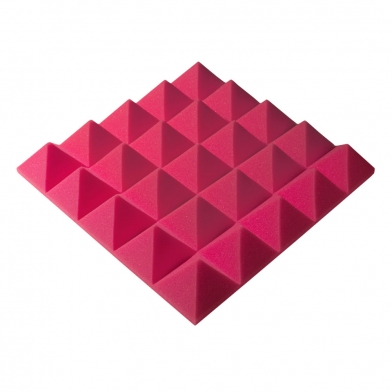 Acoustic foam panel Ecosound Pyramid Gain Rose 70 mm 45x45cm color pink