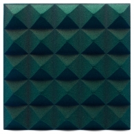 Acoustic foam panel Ecosound pyramid Pyramid Velvet Dark green 250x250x25mm 