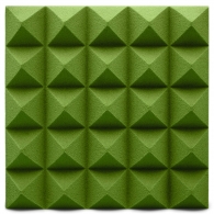 Acoustic foam panel Ecosound pyramid Pyramid Velvet Green 250x250x25mm 