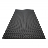 Acoustic foam Ecosound pyramid 70mm 2mx1m Color black graphite