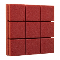 Ecosound Tetras Bordo non-combustible acoustic foam panel 30x30 cm, 30 mm, bordeaux color