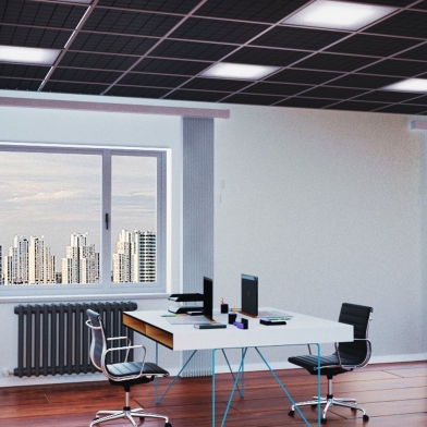 Купить acoustic plate for suspended ceiling systems ecosound tetras strong 600x600x50mm black по низкой цене