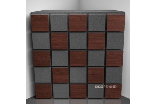 Bass trap Ecosound Tetras Acoustic Wood Wenge 50 x 50 cm 100 mm brown Bass trap