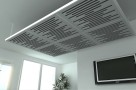 Project visualization using Suspended Sound Absorbing Panel Ecosound Quadro Acoustic Wave Black 50mm 1x1m . Превью