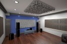 Project visualization using Acoustic diffuser-diffuser Ecosound EcoDIFF foam black 150mm, 50x50 cm  . Превью