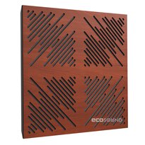 Acoustic panel Ecosound 4Diagonals Apple-Locarno 50 x 50 cm 33 mm brown