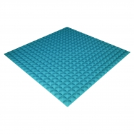 Acoustic foam panel Ecosound Pyramid Color 20 mm thick, 100x100 cm, blue