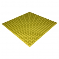 Acoustic foam panel Ecosound Pyramid Color 20 mm thick, size 100x100 cm, yellow