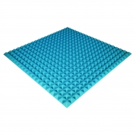 Acoustic foam panel Ecosound Pyramid Color 30 mm thick, 100x100 cm, blue