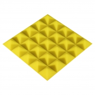 Acoustic foam panel Ecosound Pyramid Color 25 mm thick, 25x25 cm, yellow